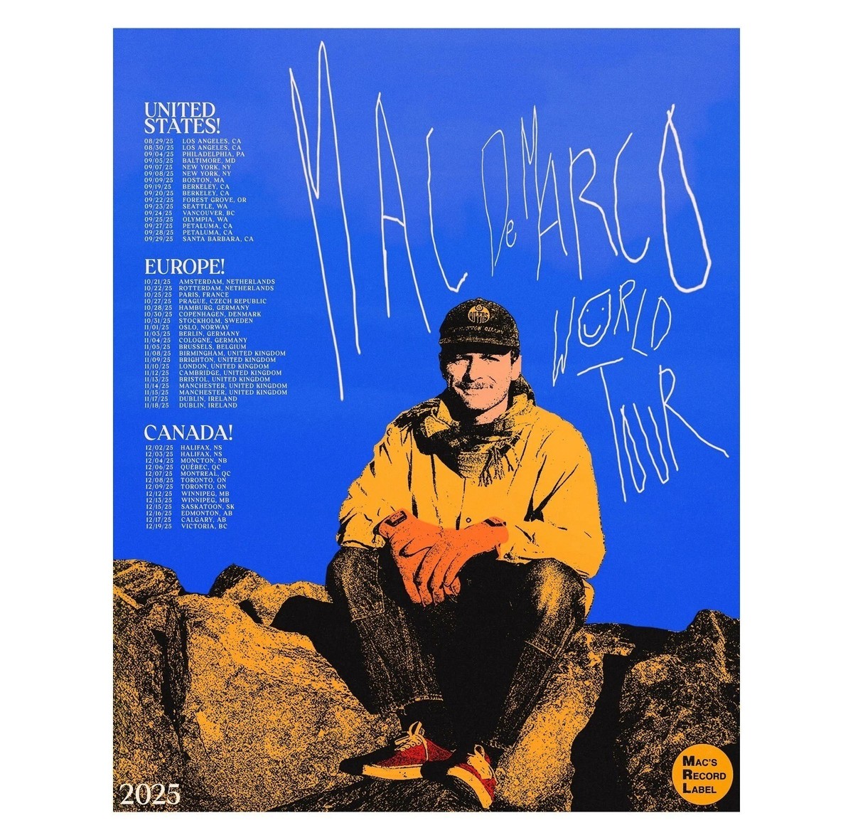 Mac DeMarco 2026 live concert poster